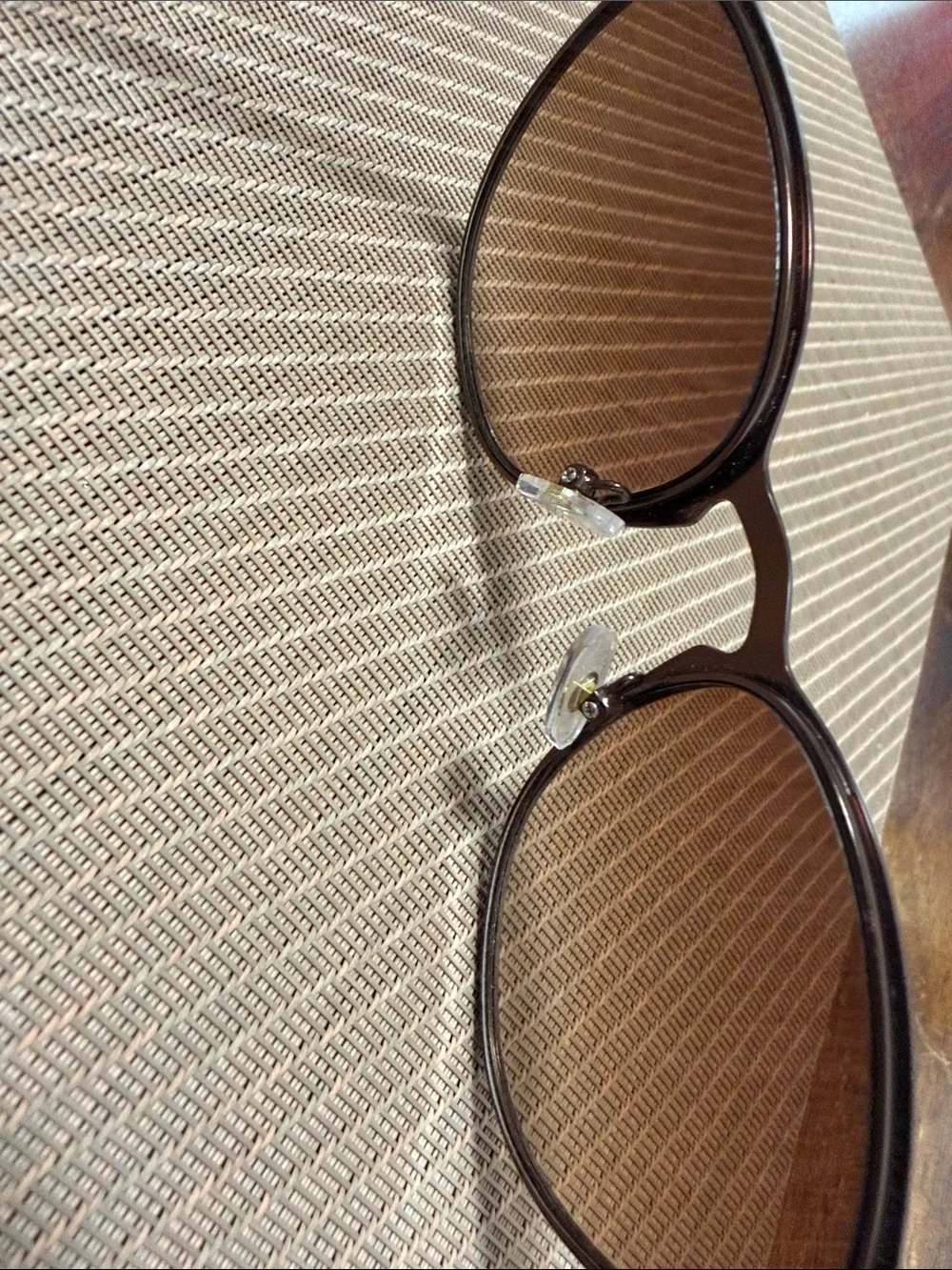 Brown Gradient Round Metal Sunglasses unisex